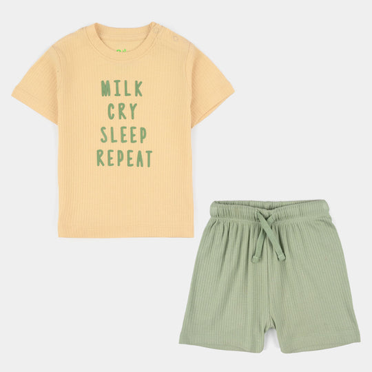 Infant Boys Yarn Dyed Suit (Repeat Hours) - Yellow/Green