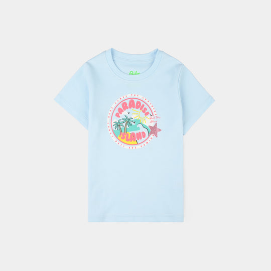 Infant Girls Cotton Interlock Suit (Paradise) - Blue/Pink