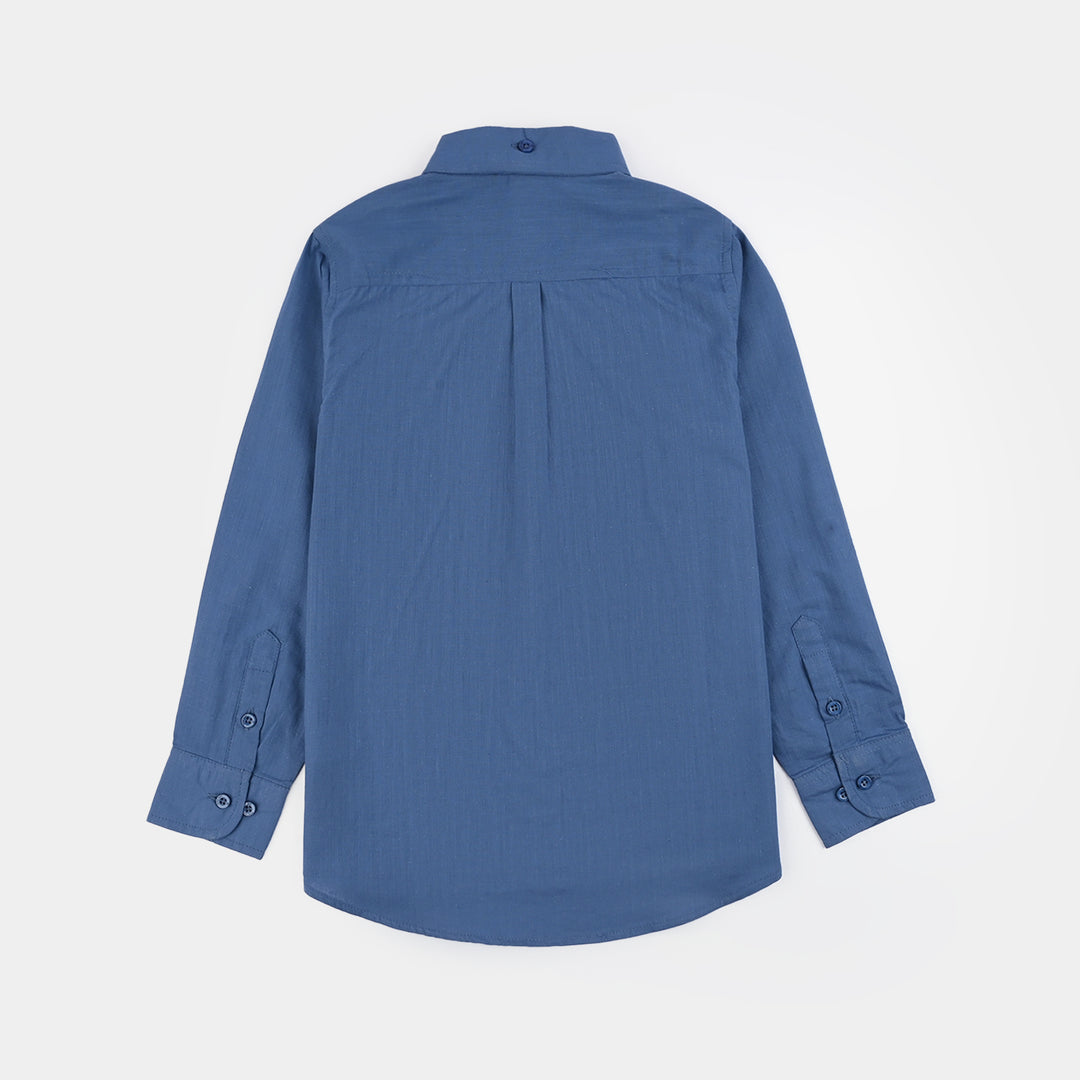 Boys Slub Jersey Casual Shirt (Success) - Blue