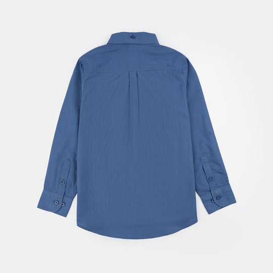 Boys Slub Jersey Casual Shirt (Success) - Blue