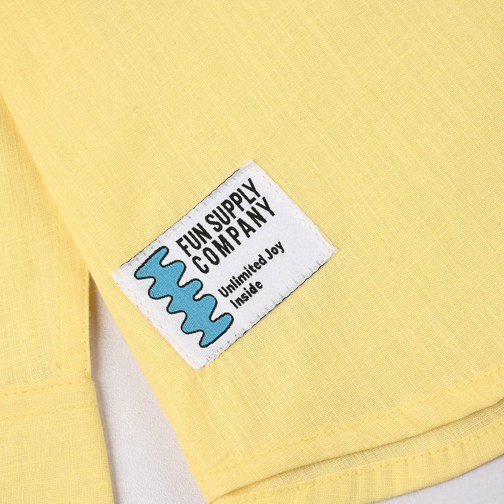 Boys Slub By Slub Casual Shirt (Fun Supply) - Yellow