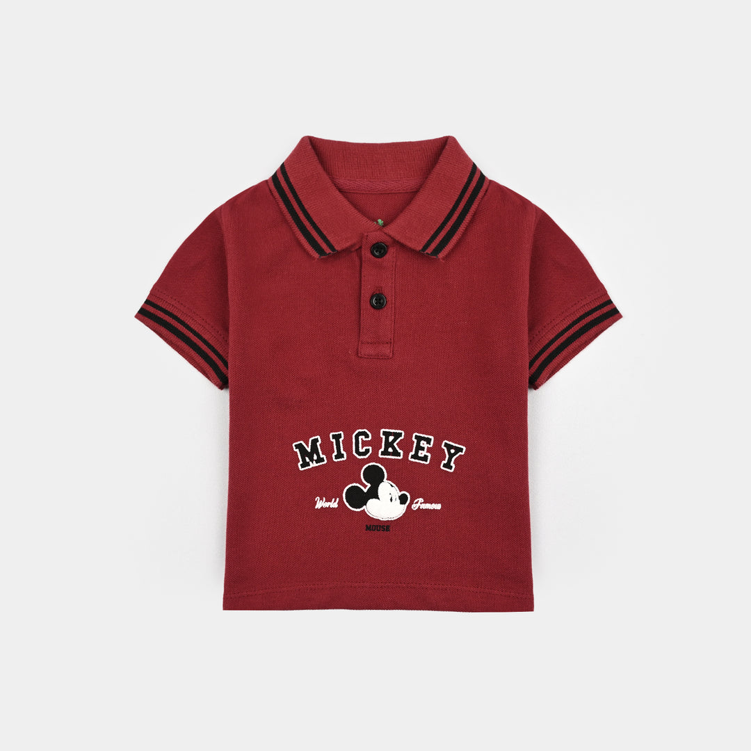 Infant Boys Cotton PK Polo Mouse-Rio.Red