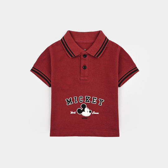Infant Boys Cotton PK Polo Mouse-Rio.Red