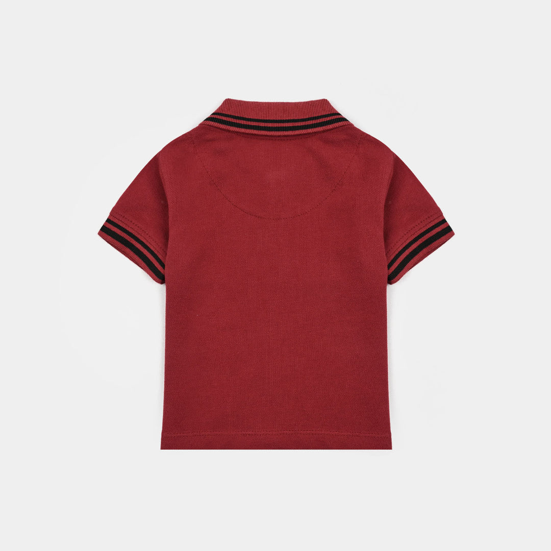 Infant Boys Cotton PK Polo Mouse-Rio.Red
