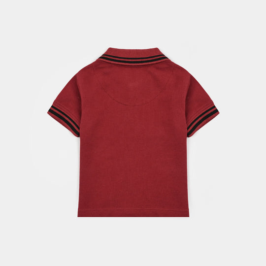 Infant Boys Cotton PK Polo Mouse-Rio.Red