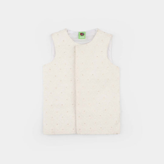 Infant Boys Poly Viscose Waistcoat (Elegant) - White