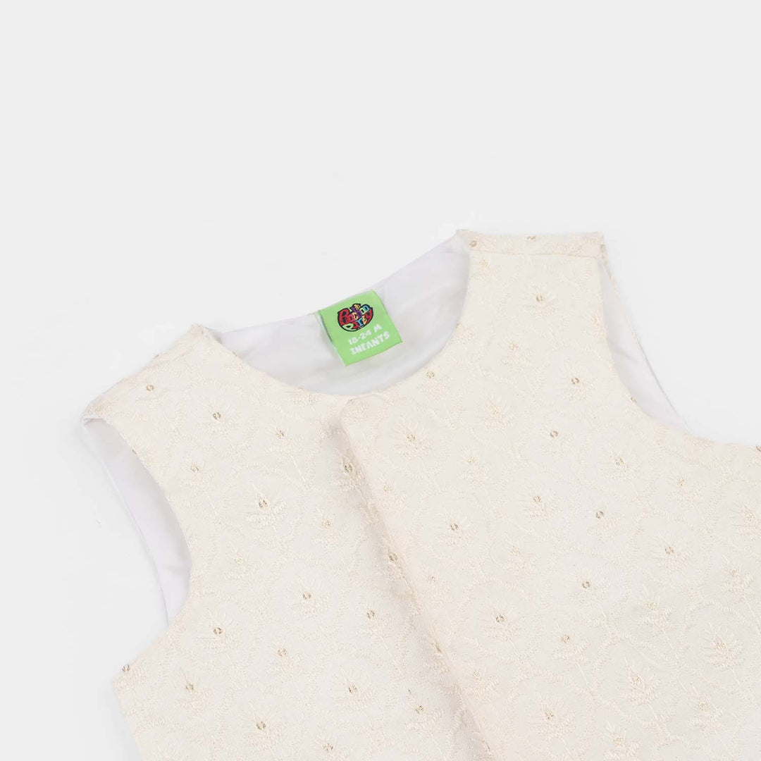 Infant Boys Poly Viscose Waistcoat (Elegant) - White