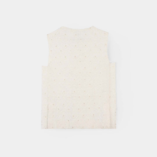 Infant Boys Poly Viscose Waistcoat (Elegant) - White