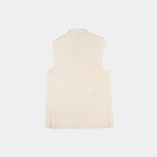 Infant Boys Poly Viscose Waistcoat (Elegant)-WHITE