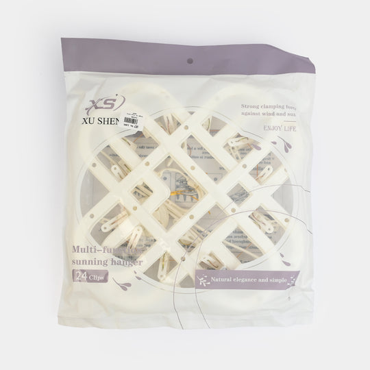 LAUNDRY HANGER 24 CLIPS | WHITE H8939