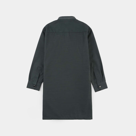 Boys Poly Viscose Shalwar Suit (Running Stitch) - Teal Green