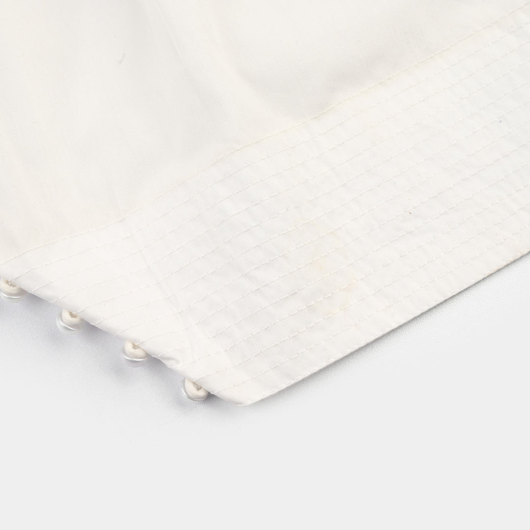 Girls Cotton Farshi Shalwar - White