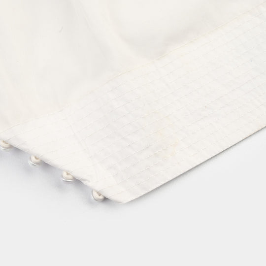 Girls Cotton Farshi Shalwar - White