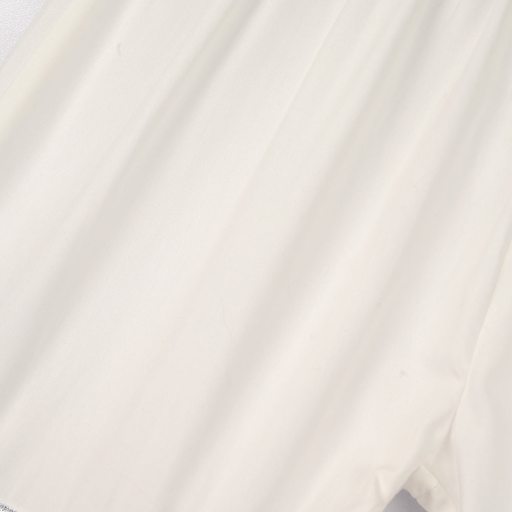 Girls Cotton Gharara Layered - White