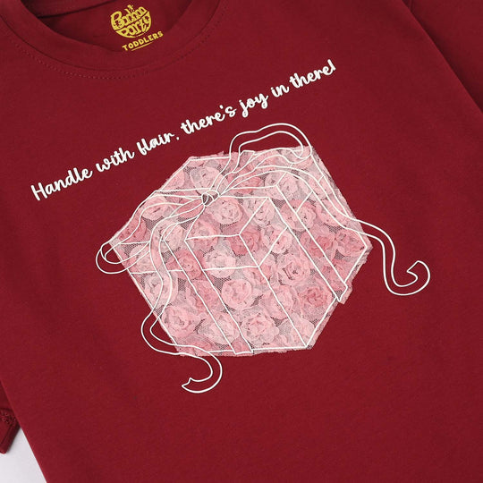 Girls Lycra Jersey T-Shirt (Gift Box) - Maroon