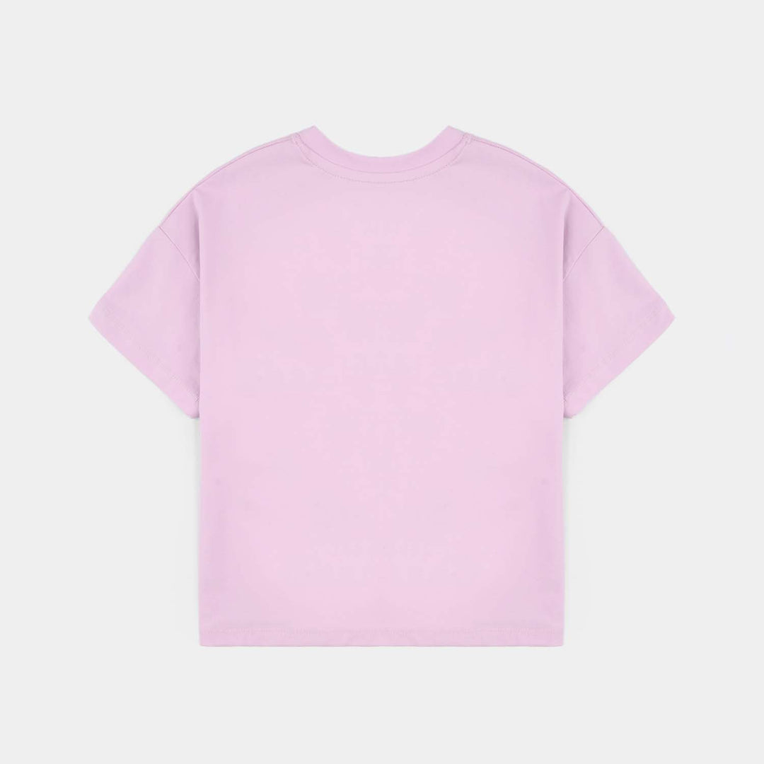 Girls Lycra Jersey T-Shirt (Pearl Bow) - Purple