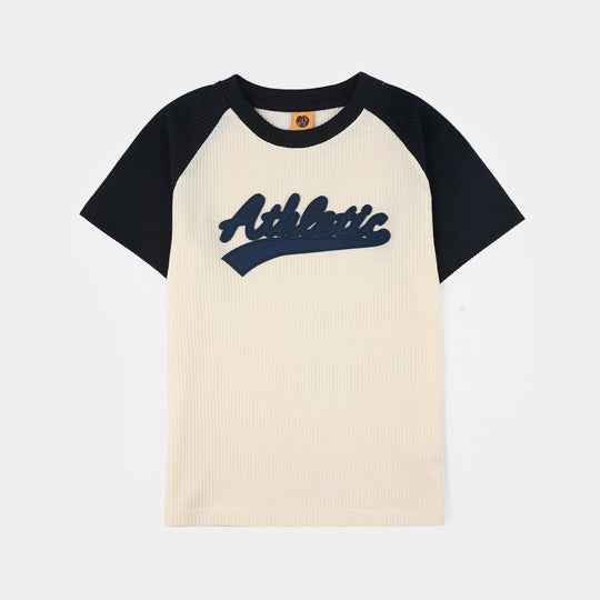 Boys Thermal T-Shirt Half Sleeve (Athletic) - Navy/White