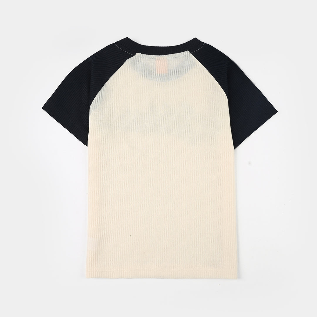 Boys Thermal T-Shirt Half Sleeve (Athletic) - Navy/White