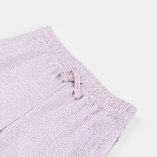 Girls Poly Crinkle Jersey Pajamas (Lilac Texture) - Purple