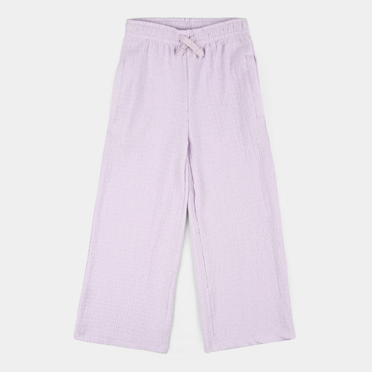 Girls Poly Crinkle Jersey Pajamas (Lilac Texture) - Purple