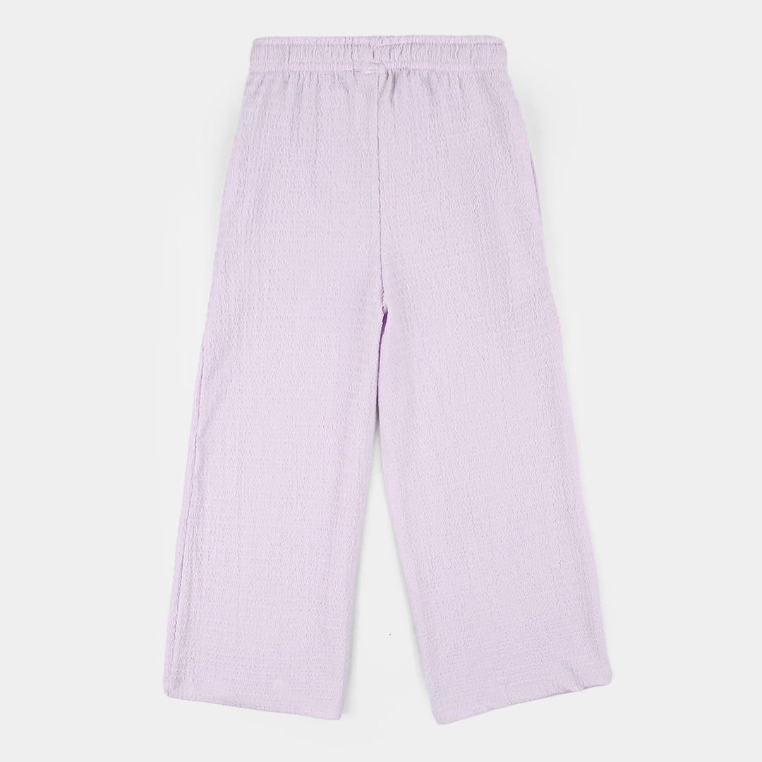 Girls Poly Crinkle Jersey Pajamas (Lilac Texture) - Purple