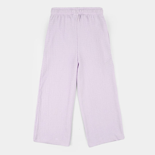 Girls Poly Crinkle Jersey Pajamas (Lilac Texture) - Purple