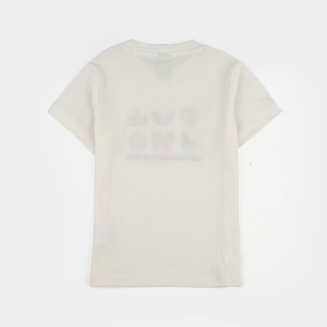 Infant Girls Cotton Interlock Suit KEEP GOING-White/Purple