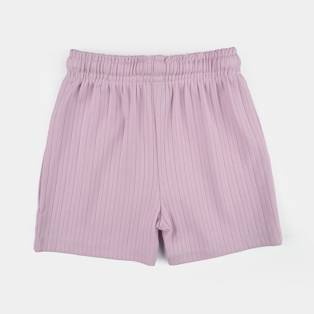 Infant Girls Cotton Interlock Suit KEEP GOING-White/Purple