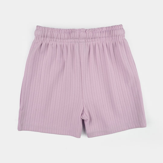 Infant Girls Cotton Interlock Suit KEEP GOING-White/Purple