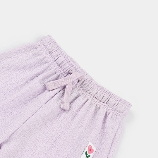 Infant Girls Poly Crinkle Sleeping Pajamas (Heart Flower) - Purple