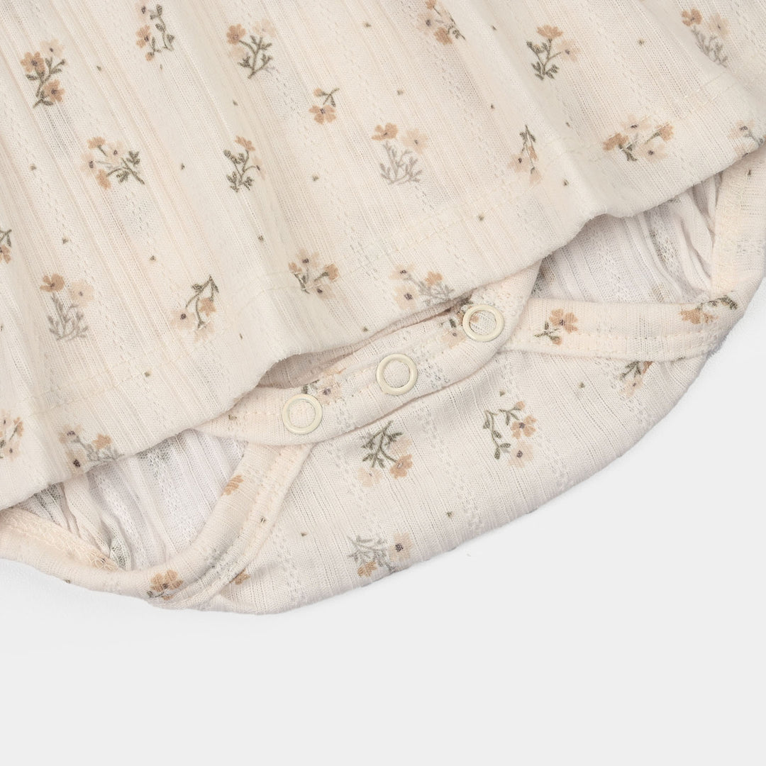 Infant Girls Cotton Interlock Knitted Romper (Meadows) - Multi