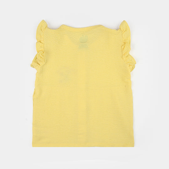 Infant Girls Poly Crinkle Knitted Suit (Daisy Chain) - Yellow