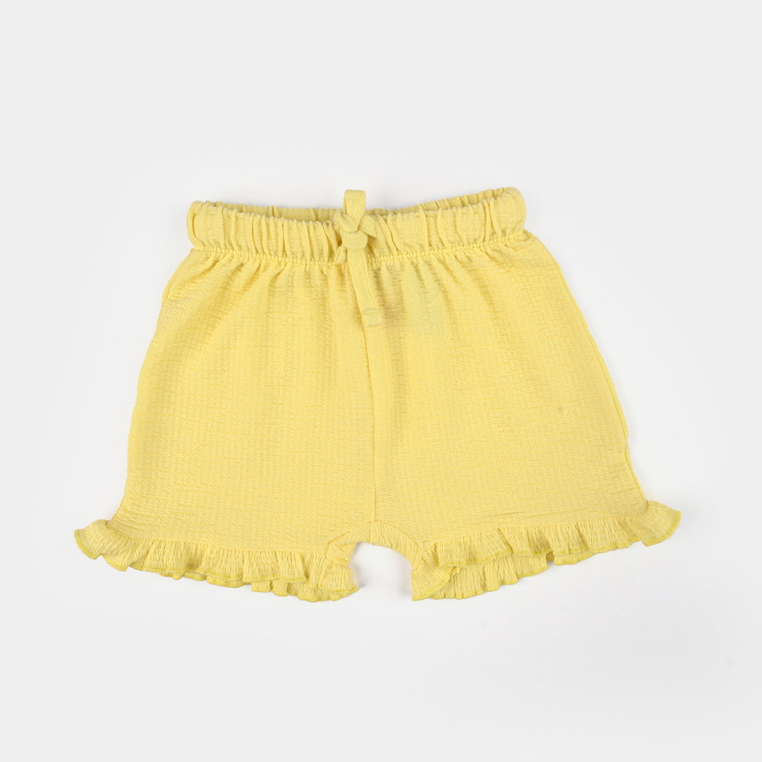 Infant Girls Poly Crinkle Knitted Suit (Daisy Chain) - Yellow