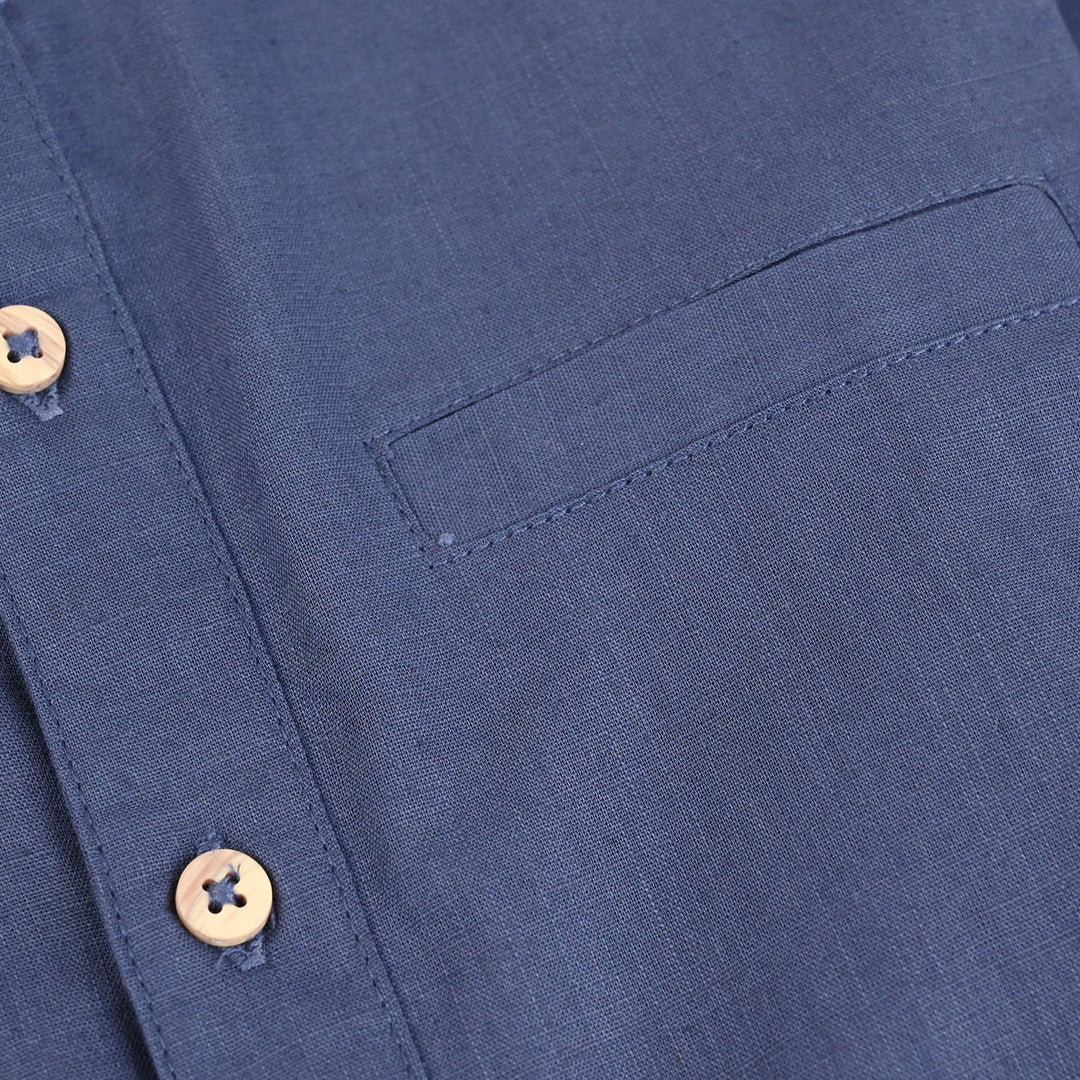 Boys Cotton Slub Casual Shirt (Good Things) - Blue
