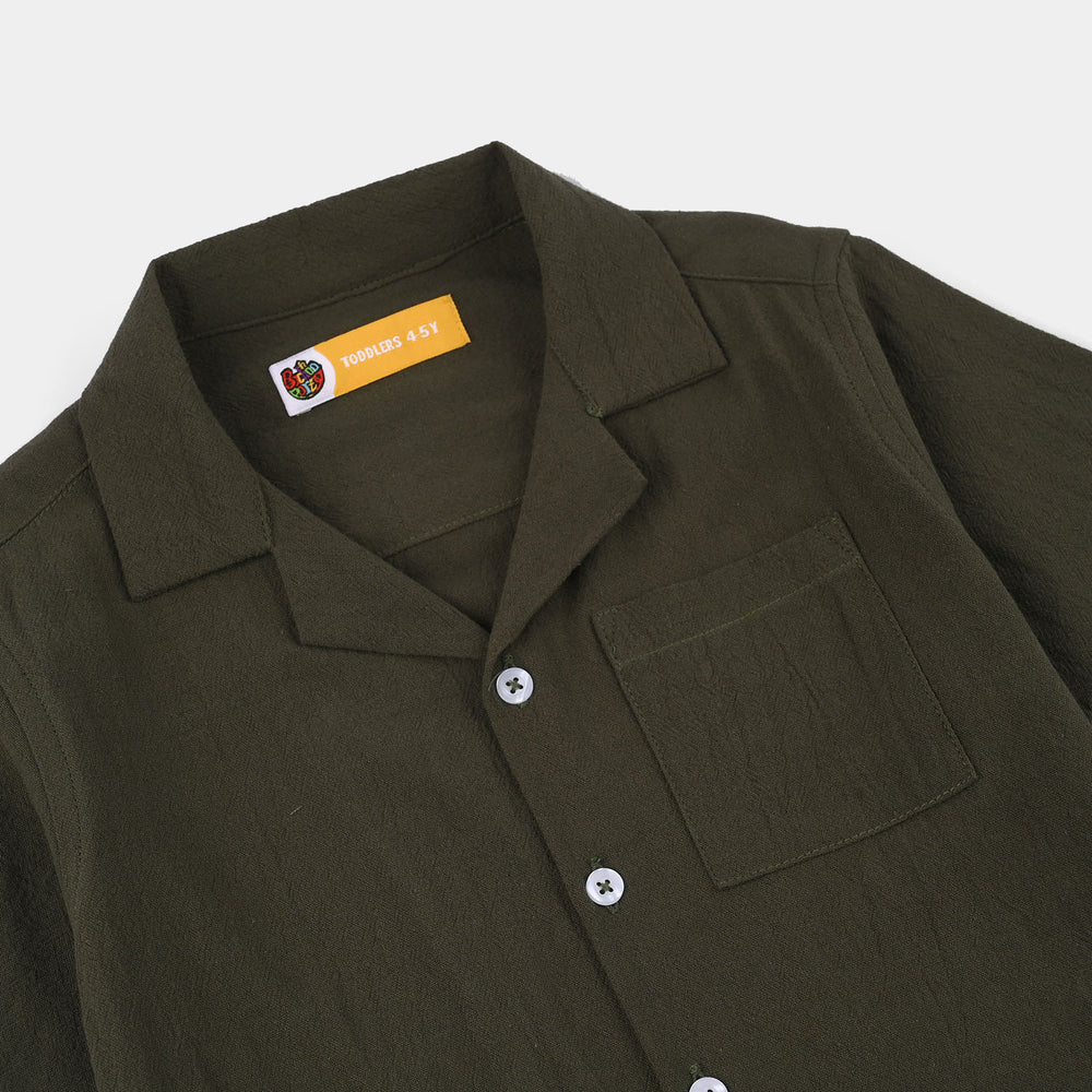 Boys Yarn Dyed Shirt (Skate Time) - Green