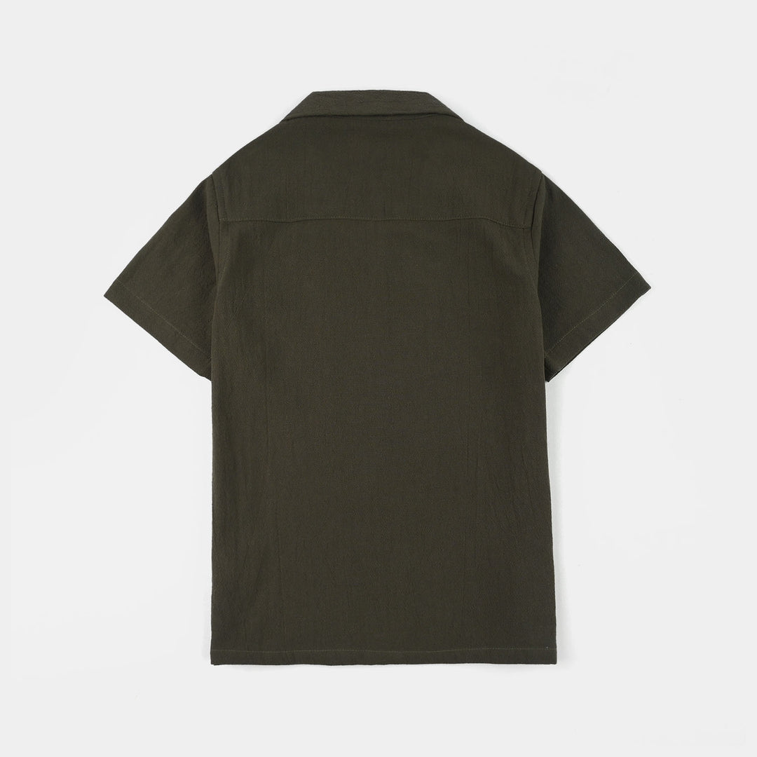 Boys Yarn Dyed Shirt (Skate Time) - Green