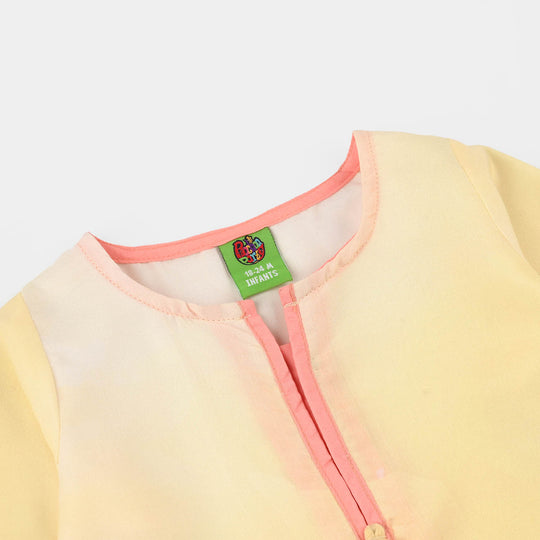 Infant Girls Poly Lawn Casual Top (Sunny) - Yellow