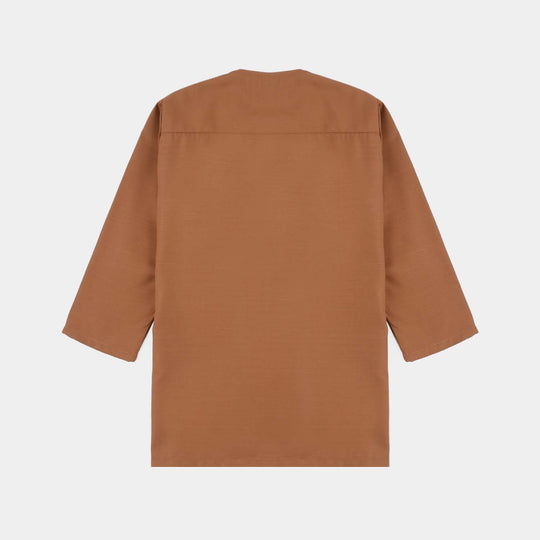 Infant Boys Poly Viscos Kurta Pajama (Rust)-BROWN