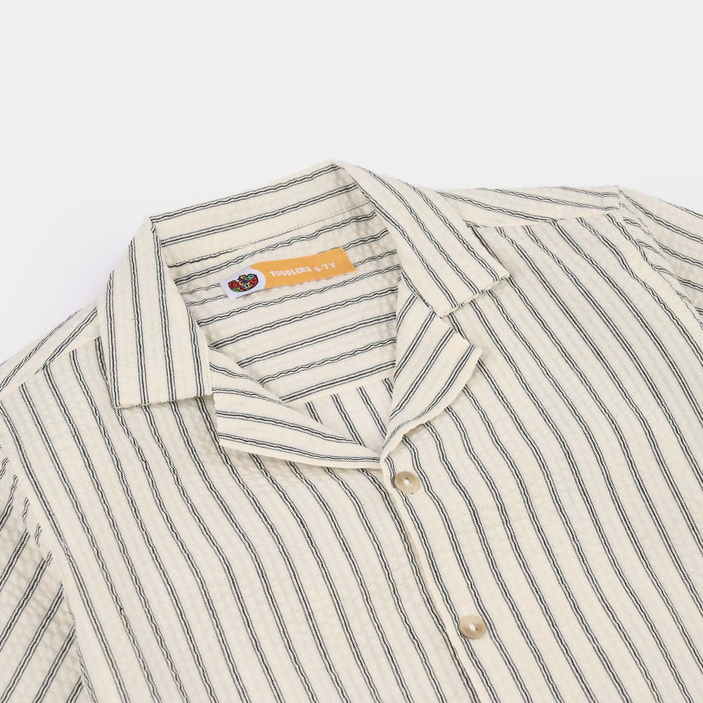 Boys Yarn Dyed Shirt - White