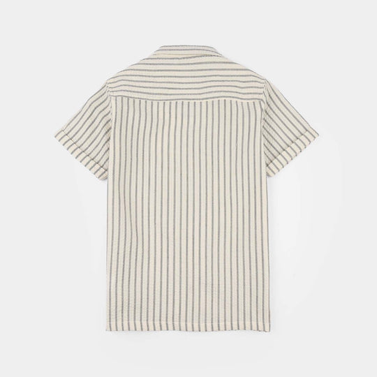 Boys Yarn Dyed Shirt - White