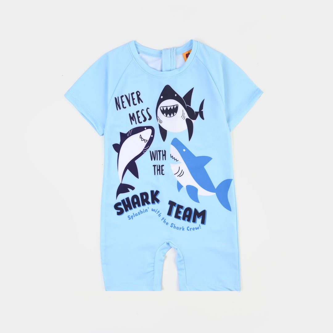 Boys Nylon Swimming Jumper Shark Team-BLUE