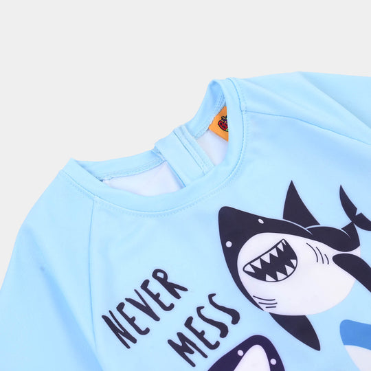 Boys Nylon Swimming Jumper Shark Team-BLUE