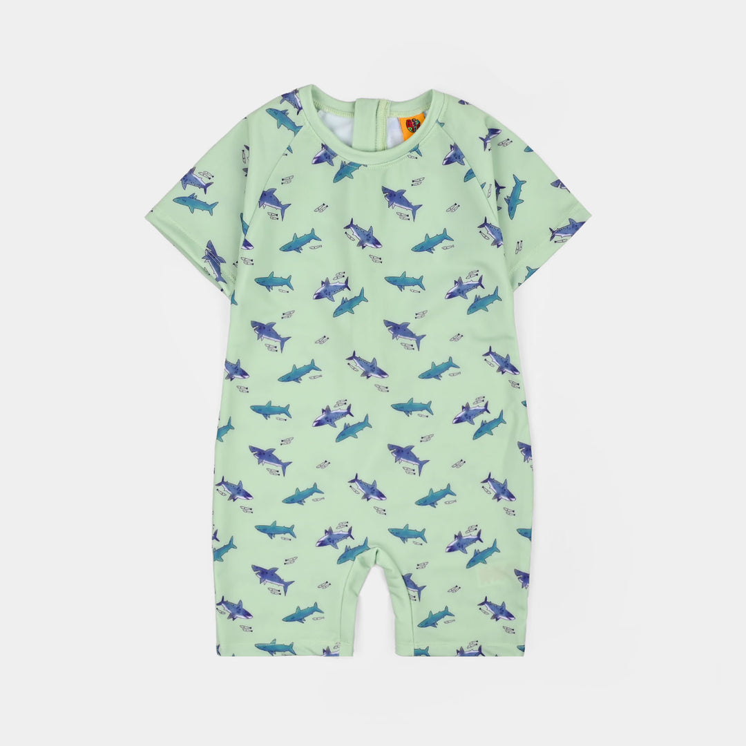 Boys Nylon Swimming Jumper Shark-GREEN