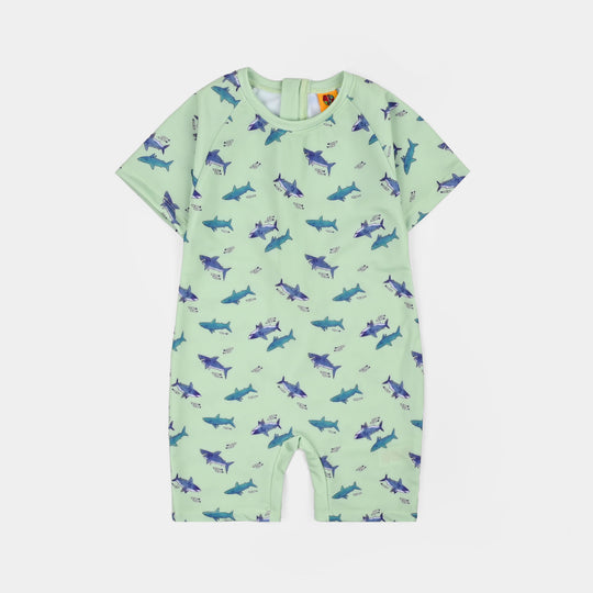 Boys Nylon Swimming Jumper Shark-GREEN