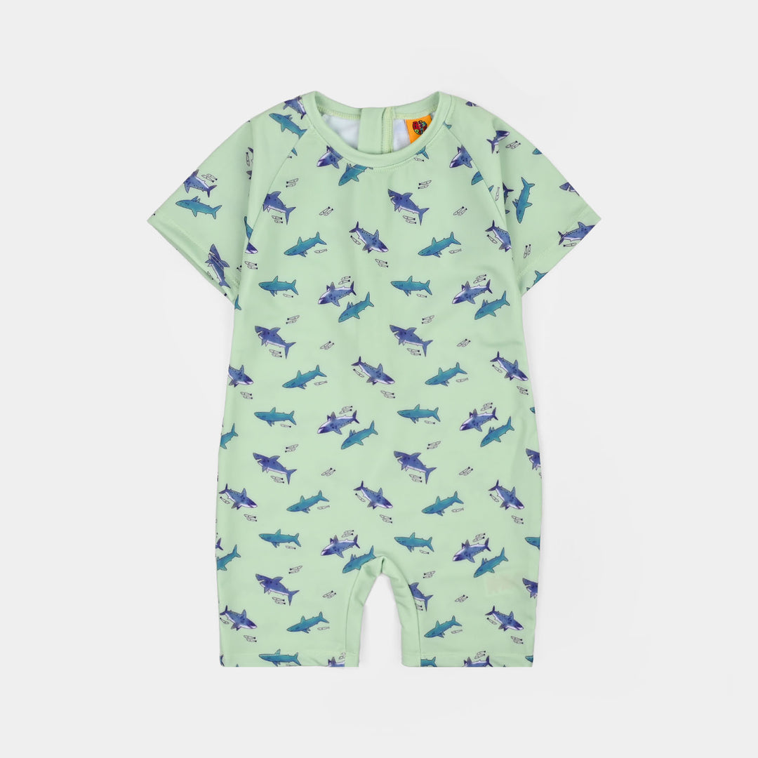 Boys Nylon Swimming Jumper Shark-GREEN