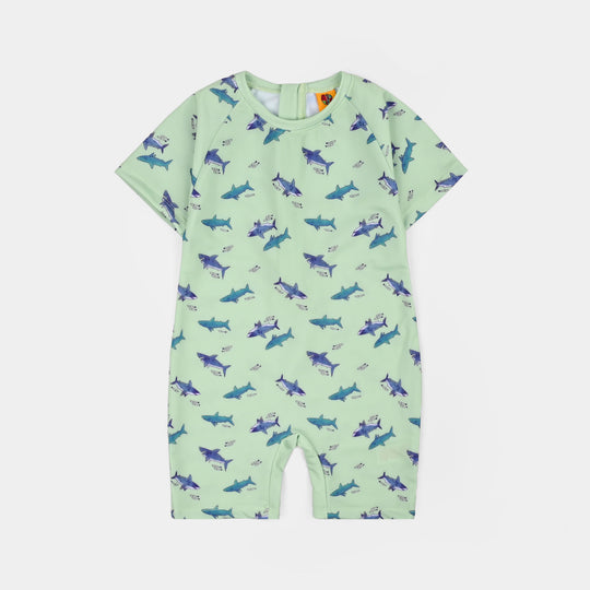 Boys Nylon Swimming Jumper Shark-GREEN