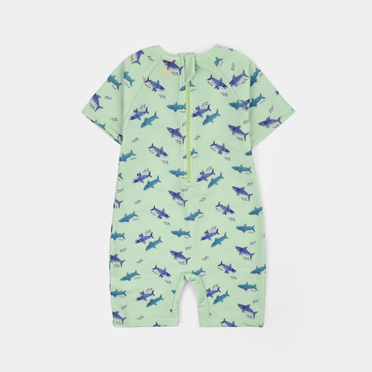 Boys Nylon Swimming Jumper Shark-GREEN