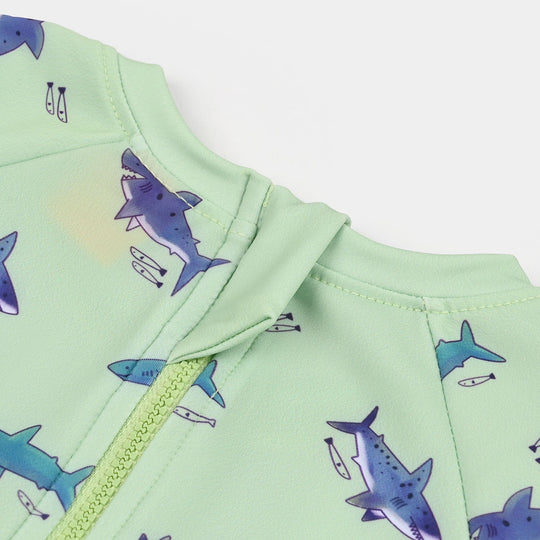 Boys Nylon Swimming Jumper Shark-GREEN