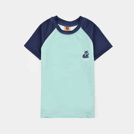 Boys Nylon Swimming 2Piece Suit Sea Shore -Green
