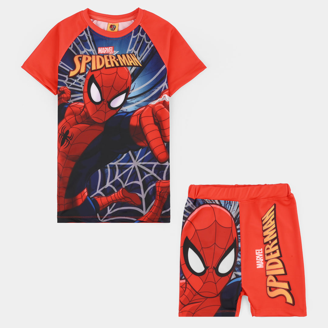 Boys Nylon Swimming 2Piece Suit Character-RED